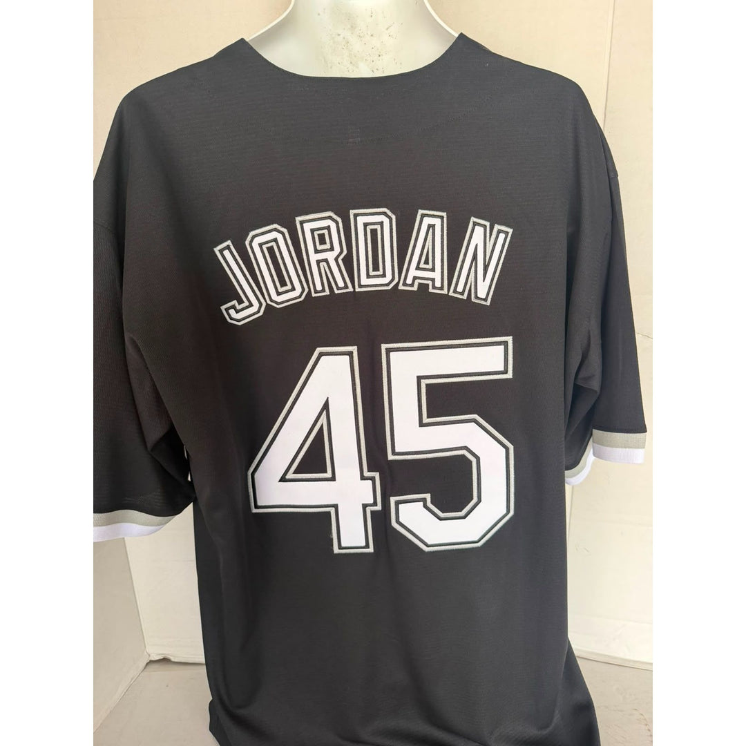 Michael Jordan Birmingham Barons signed jersey black with proof.
