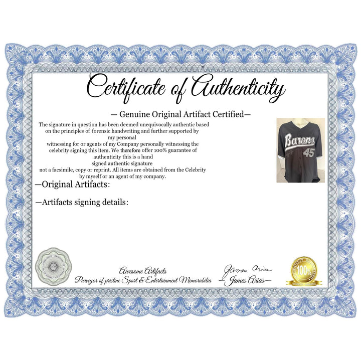 Michael Jordan Birmingham Barons signed jersey black with proof.