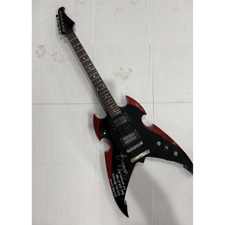 Paul Stanley KISS Silvertone Apocalypse Electric Guitar signed with proof and lyric inscription 