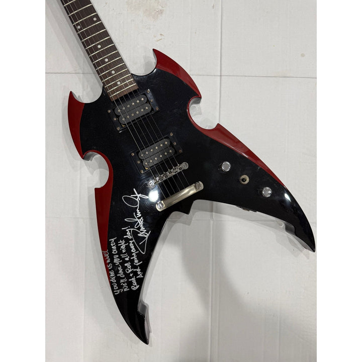 Paul Stanley KISS Silvertone Apocalypse Electric Guitar signed with proof and lyric inscription 