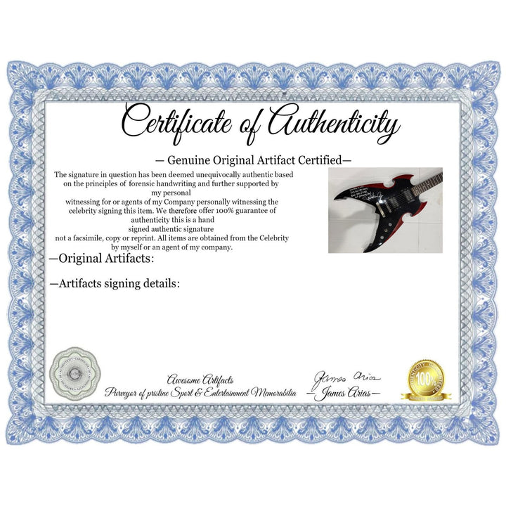 Paul Stanley KISS Silvertone Apocalypse Electric Guitar signed with proof and lyric inscription 