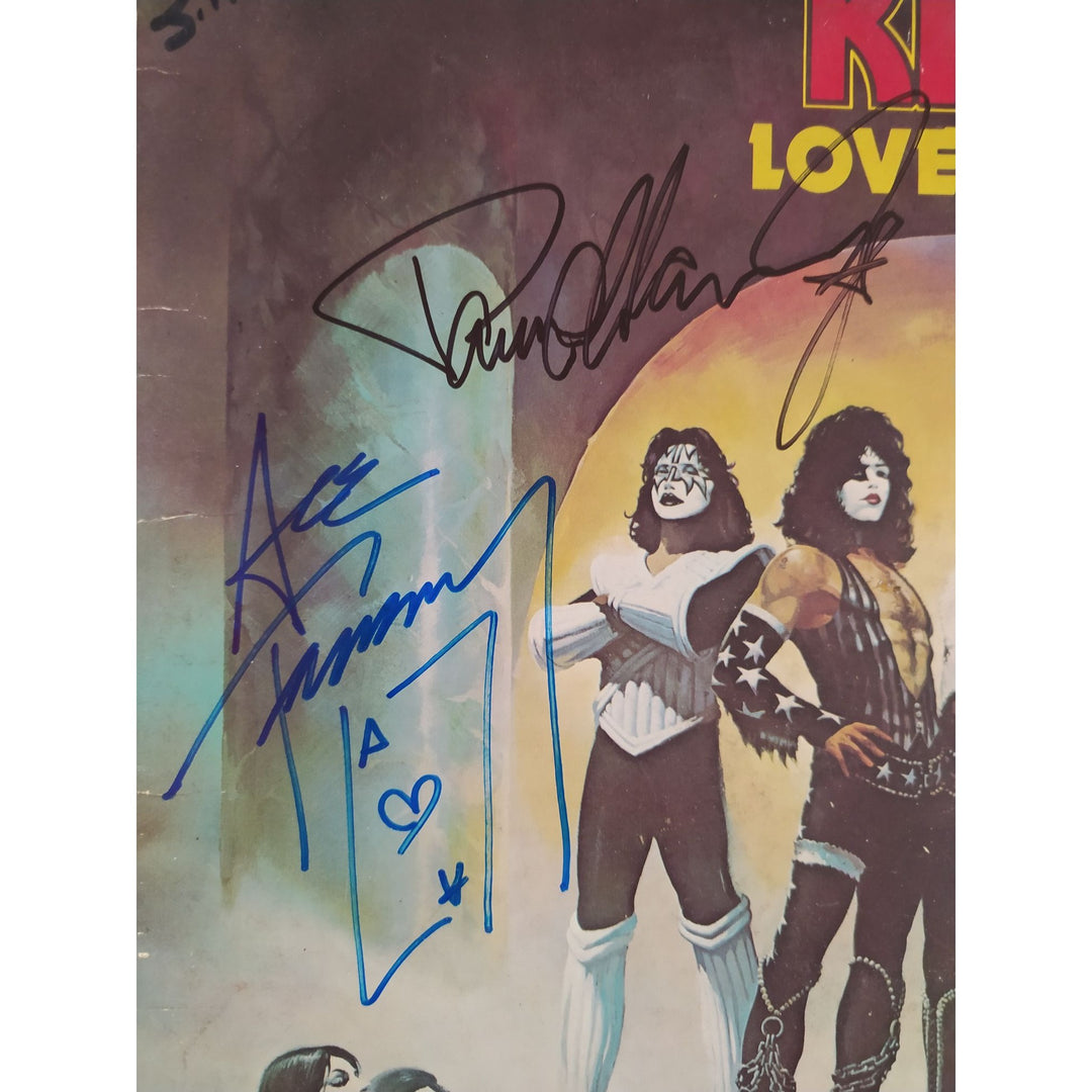 Kiss Love Gun original LP Paul Stanley Gene Simmons Ace Freely Peter Chris signed with proof