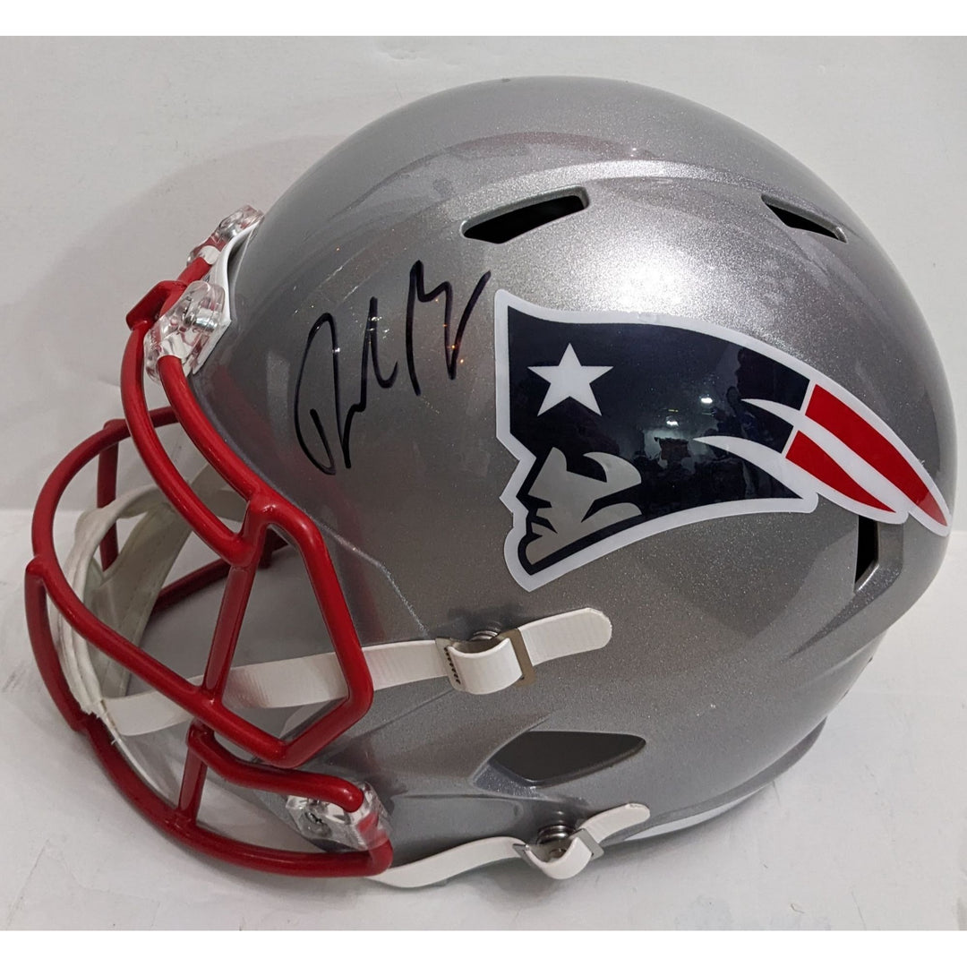 New England Patriots 2025 Drake Maye Riddell full size speed helmets signed with proof