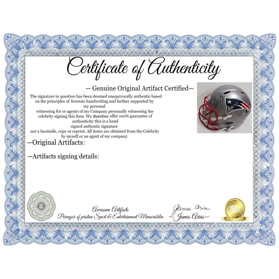 New England Patriots 2025 Drake Maye Riddell full size speed helmets signed with proof