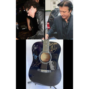 Neal Schon,  Ross Valory,  Jonathan Cain, Greg Rowley Steve Perry Journey complete band signed acoustic guitar with proof