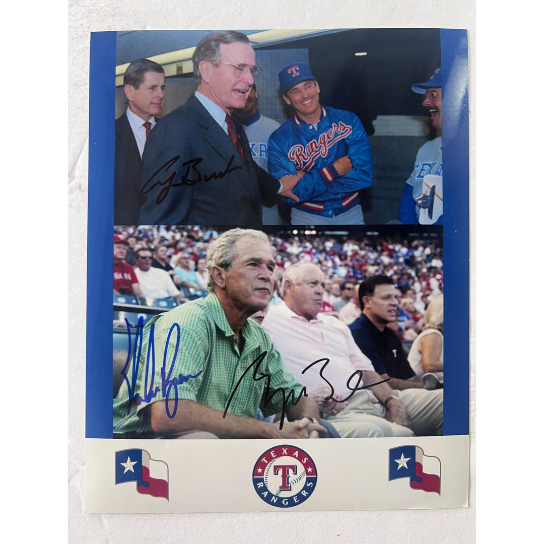 Nolan Ryan, George W Bush, George H.W. Bush 8x10 photo signed with proof