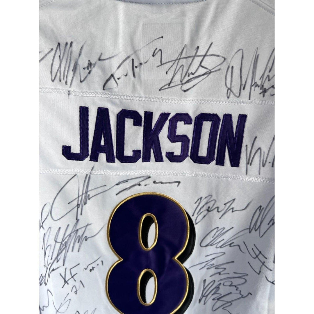 Lamar Jackson Baltimore Ravens 2023-24 team signed Nike mens size L