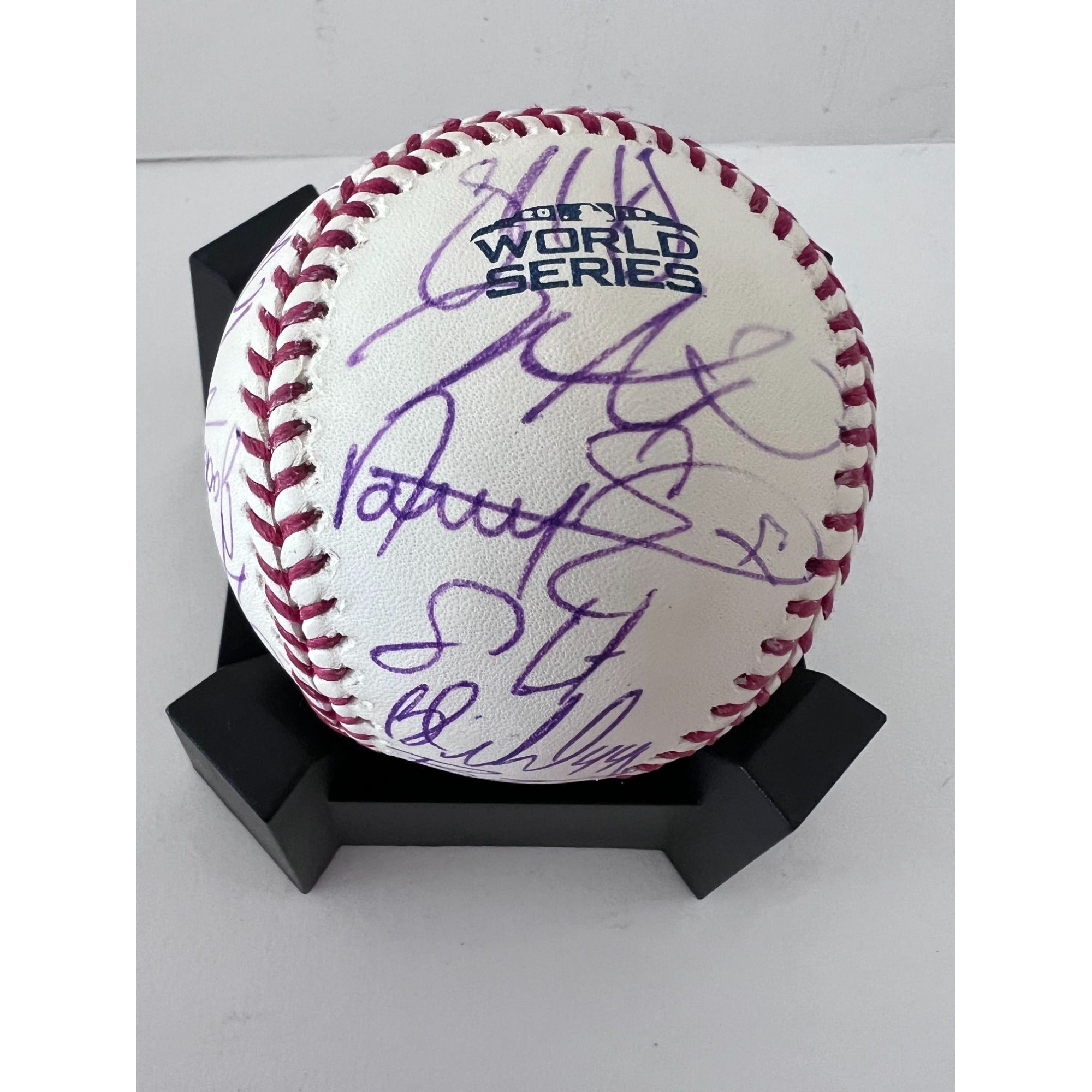 Buster Posey 2018 San Francisco Giants World Series champions team signed Rawlings commemorative baseball with proof