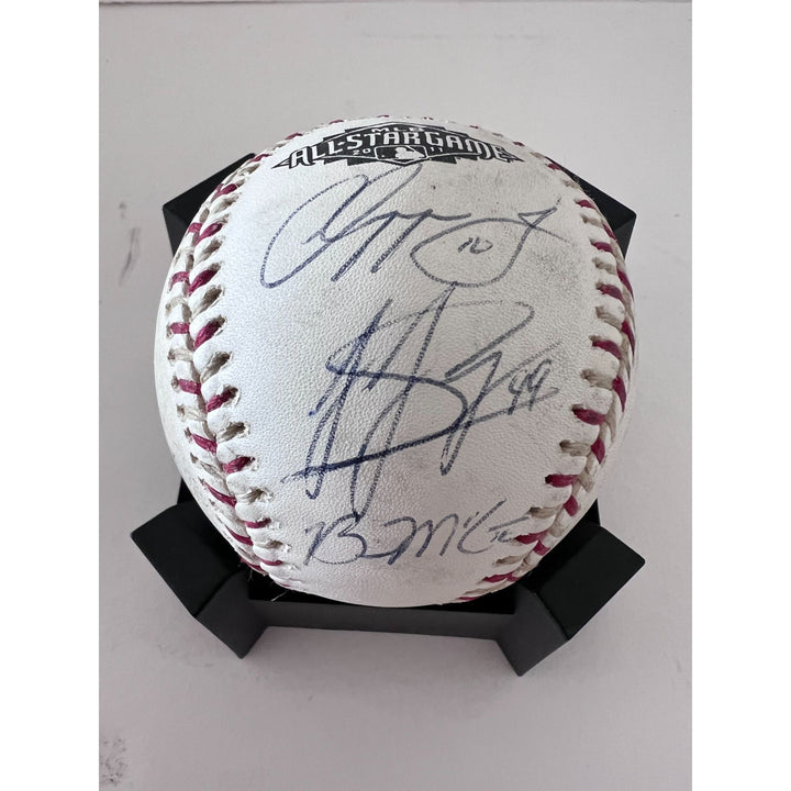 Chipper Jones Brian McCann 2011 Rawlings MLB baseball signed with proof