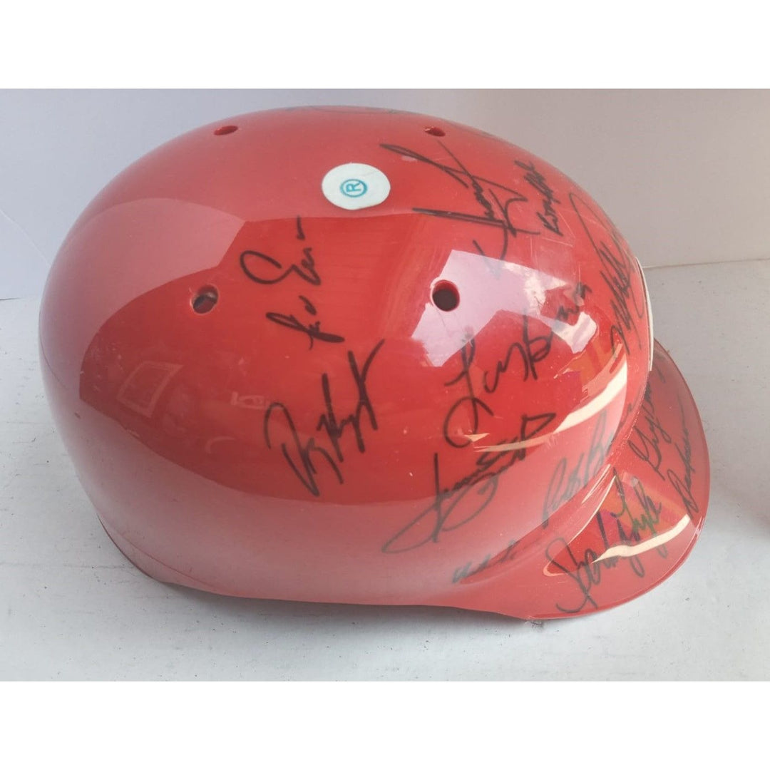 Philadelphia Phillies 1980 World Series champions team signed batting helmet Mike Schmidt Steve Carlton