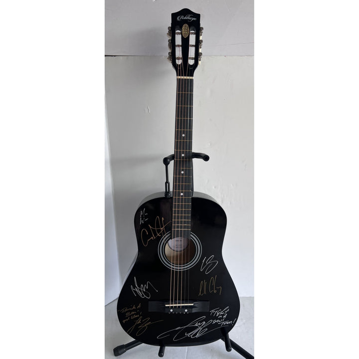 Ziggy, Julian, Stephen, Damian, Ky-Mani Marley acoustic guitar signed with proof