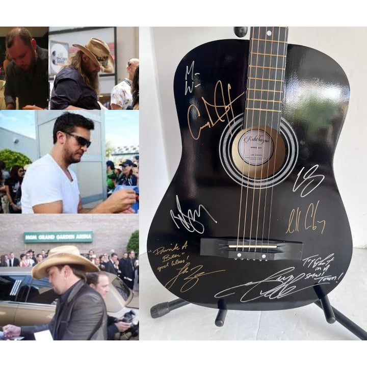 Ziggy, Julian, Stephen, Damian, Ky-Mani Marley acoustic guitar signed with proof