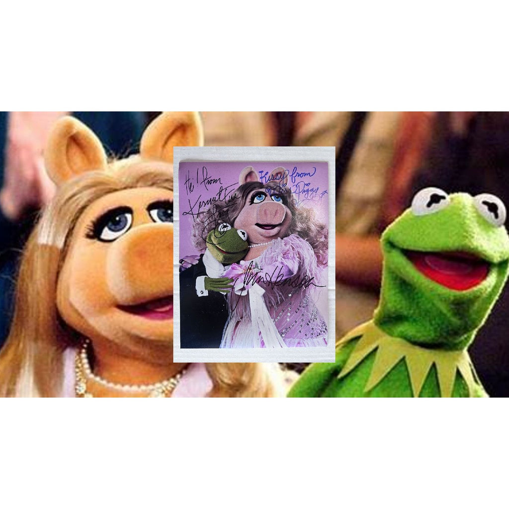 Jim  Henson Kermit the Frog Miss Piggy 8x10 photo signed