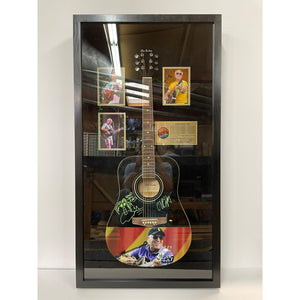 Jimmy Buffett signed 46x30 acoustic framed guitar with proof