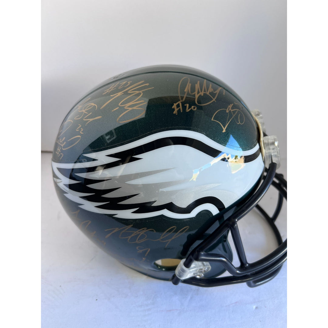 Philadelphia Eagles all time greats Randall Cunningham Ron Jaworski Dick Vermeil Harold Carmichael Eric Allen Riddell speed full size helmet