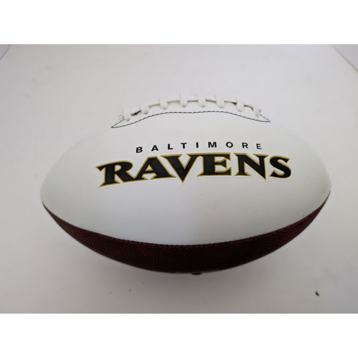 Baltimore Ravens Ray Lewis Ed Reed Jonathan Ogden Terrell Suggs full size football signed with proof