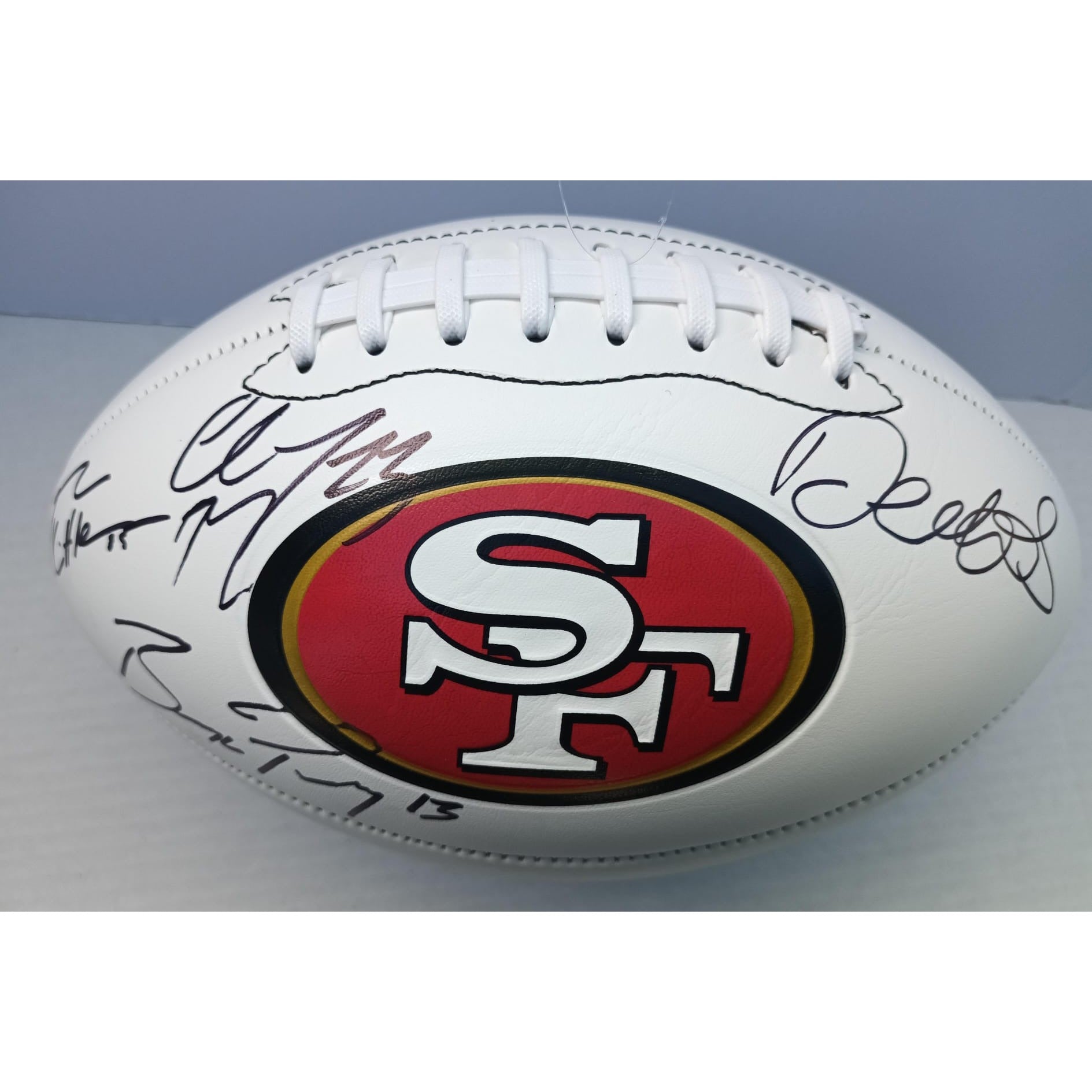 San Francisco 49ers 2023/24 Brock Purdy George Kittle Christian McCaffrey Deebo Samuel full size football signed with proof