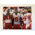 Load image into Gallery viewer, Patrick Mahomes JJ Smith Schuster Mercole Hardman Kansas City Chiefs 8x10 photo signed with proof
