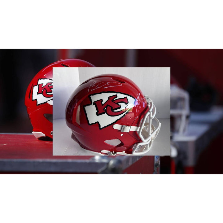 Patrick Mahomes Travis Kelce Tyreek Hill Riddell Speed pro model helmet signed with proof