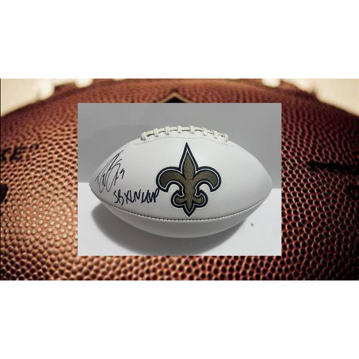 Drew Brees signed and inscribed New Orleans Saints full size football signed with proof