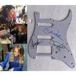 Load image into Gallery viewer, Reba McEntire Shania Twain Carrie Underwood Fender Stratocaster electric guitar pickguard signed with proof
