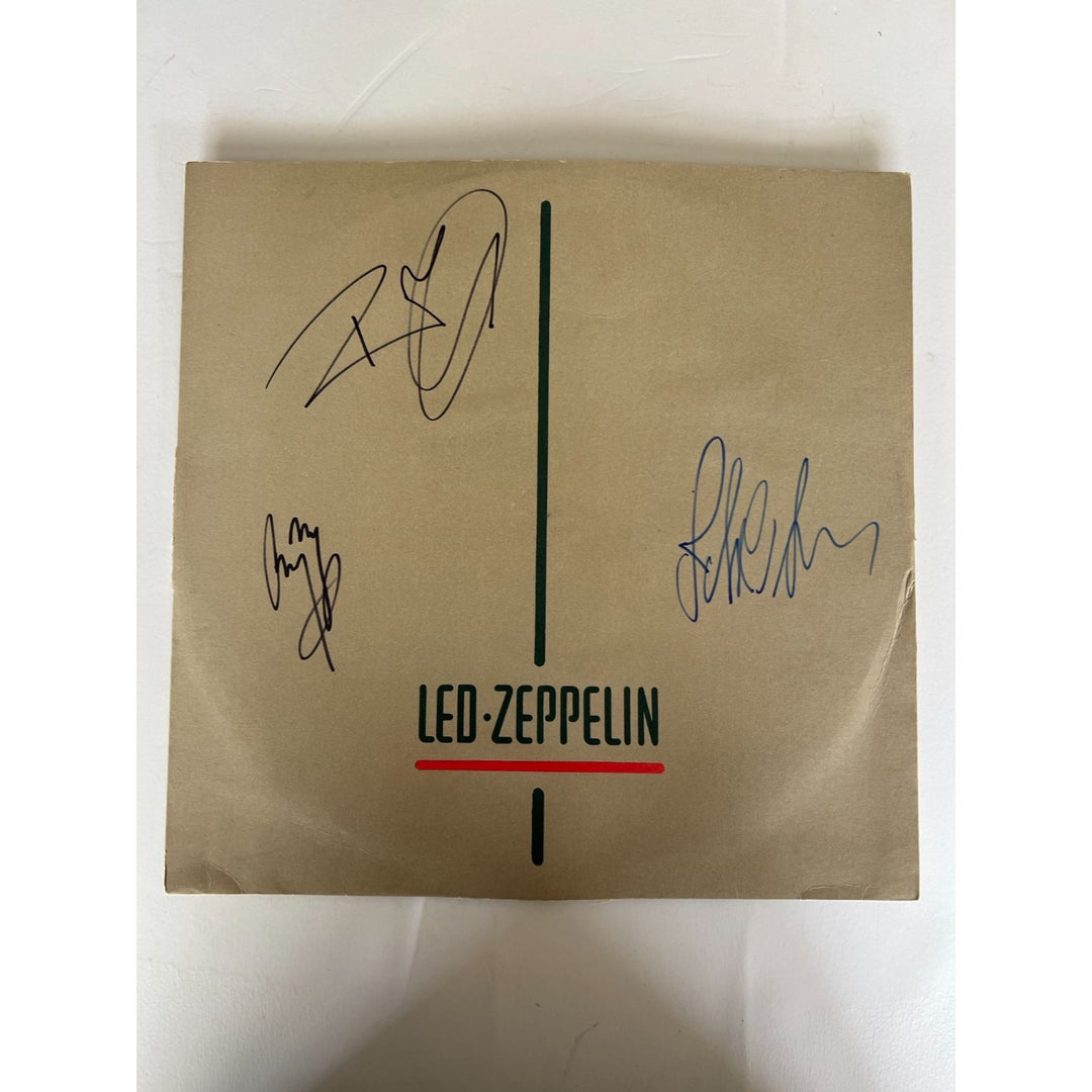 Led Zeppelin Jimmy Page Robert Plant John Paul Jones "Coda" original vinyl Lp signed with proof