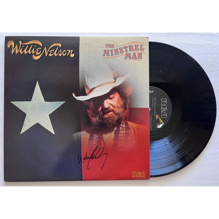 Willie Nelson The Minstrel Man Lp signed with proof