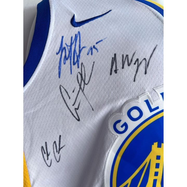 Golden State Warriors Draymond Green Steph Curry Klay Thompson 2021/22 NBA champions team signed jersey with proof