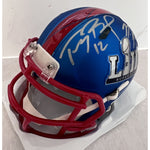 Load image into Gallery viewer, Tom Brady and Rob Gronkowski Super Bowl mini helmet signed with proof

