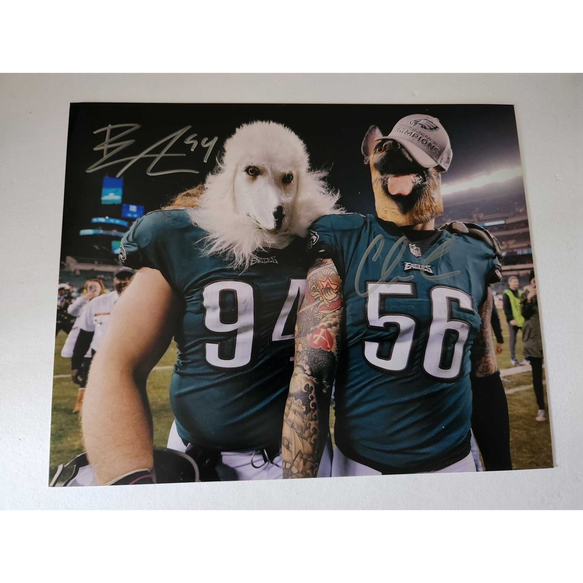 Philadelphia Eagles Beau Allen and Chris Long 8x10 photo signed