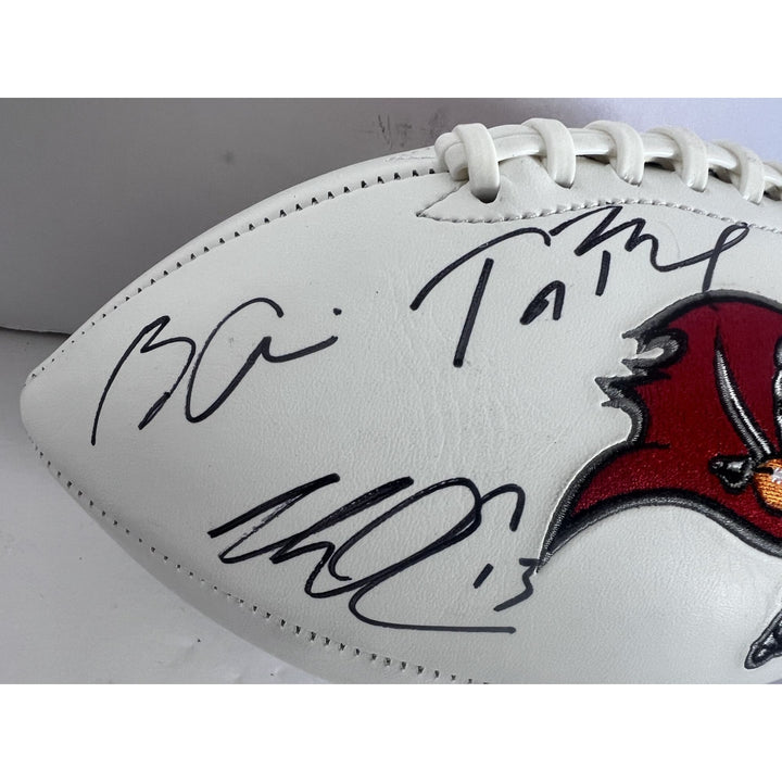 Tampa Bay Buccaneers full size football Tom Brady Rob Gronkowski Mike Evans Bruce Arians signed with proof