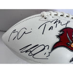Load image into Gallery viewer, Tampa Bay Buccaneers full size football Tom Brady Rob Gronkowski Mike Evans Bruce Arians signed with proof
