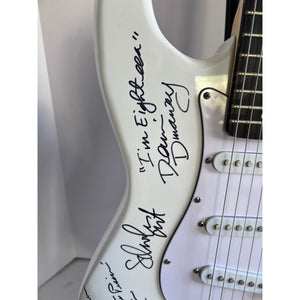 Alice Cooper Band Michael Bruce Dennis Dunaway Neil Smith stratcoster electric guitar signed with proof