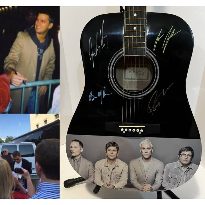 Rob Thomas, Kyle Cook, Paul Doucette, Brian Yale matchbox twenty one of a kind acoustic guitar signed with proof