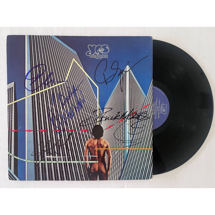 Jon Anderson Steve Howe Chris Squire Rick Wakeman YES band Going for the one original lp signed