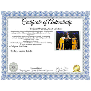 Los Angeles Lakers LeBron James and Anthony Davis 8X10 photo signed with proof with free acrylic frame
