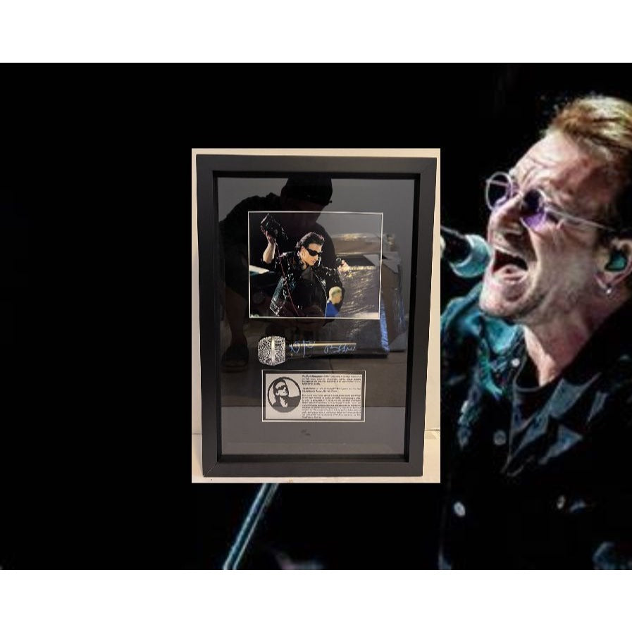 Bono Paul Hewson U2 signed & framed microphone with proof (UNFRAMED)