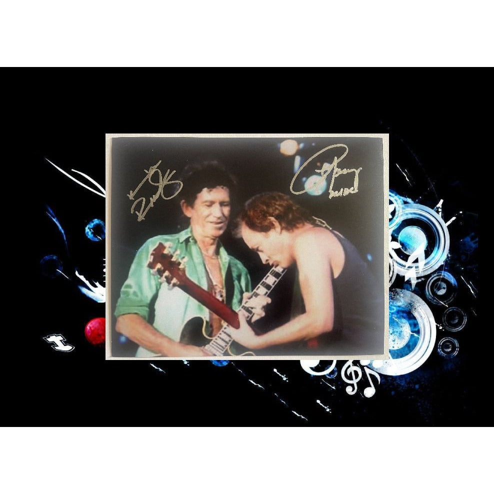 Keith Richards and Angus Young 8 x 10 photo signed with proof