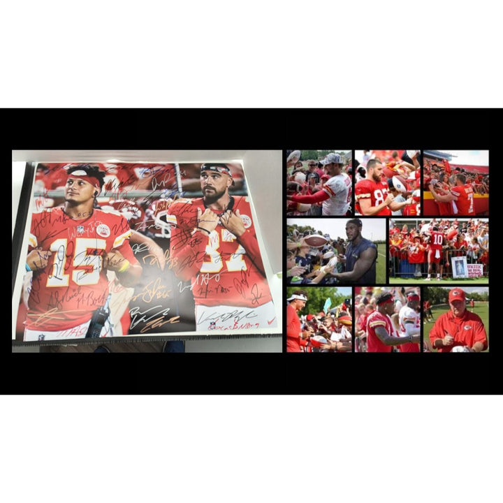 Kansas City Chiefs 2023-24 Andy Reid Patrick Mahomes Chris Jones Travis Kelce 16x20 photo team signed with proof