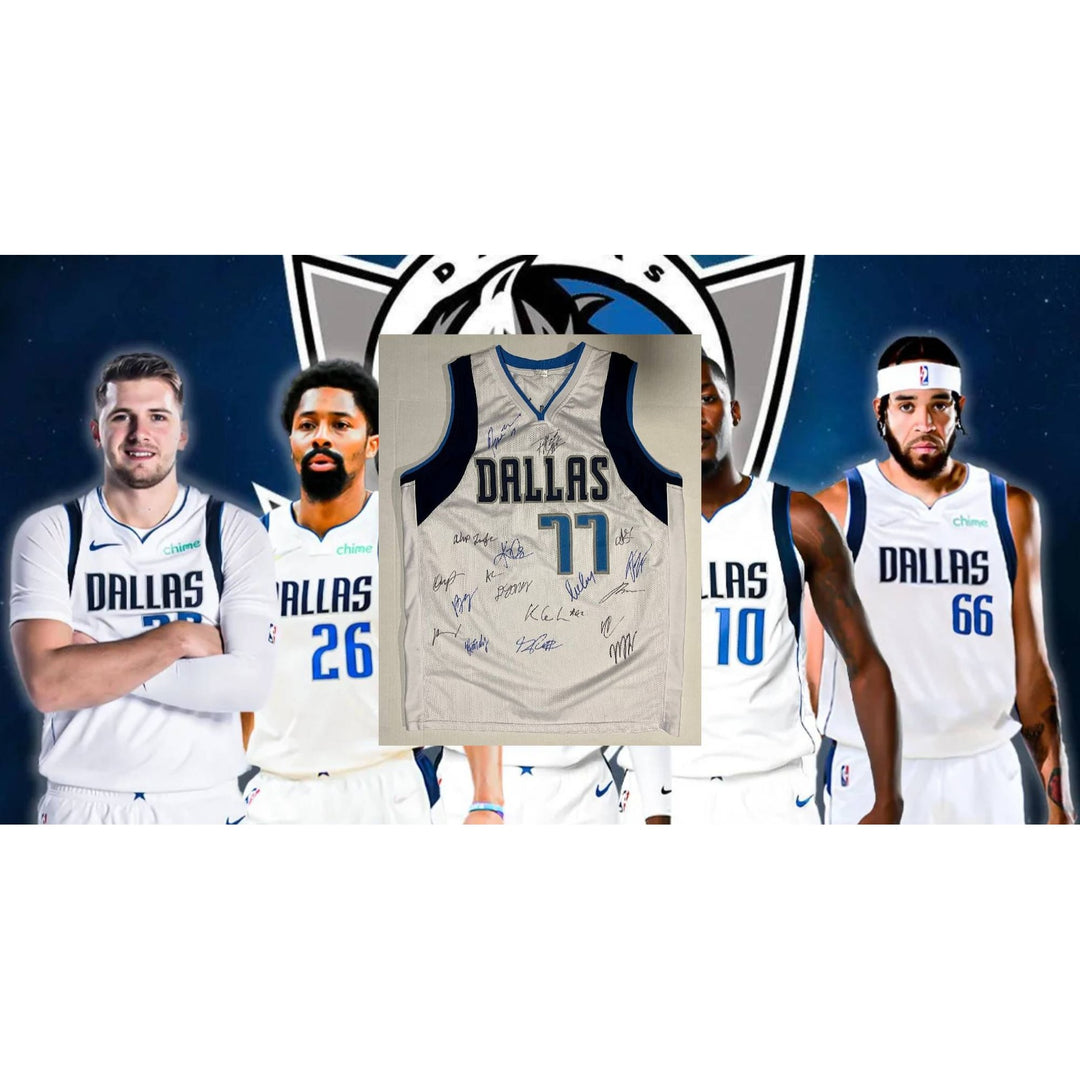 Dallas Mavericks Luka Doncic Kyrie Irving 2023- 2024 team signed jersey  with proof