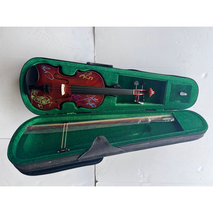 Dave Mathews with sketch Stephan Lessard Boyd Tinsley LeRoi Moore Carter Beauford exceptional violin with case signed with proof