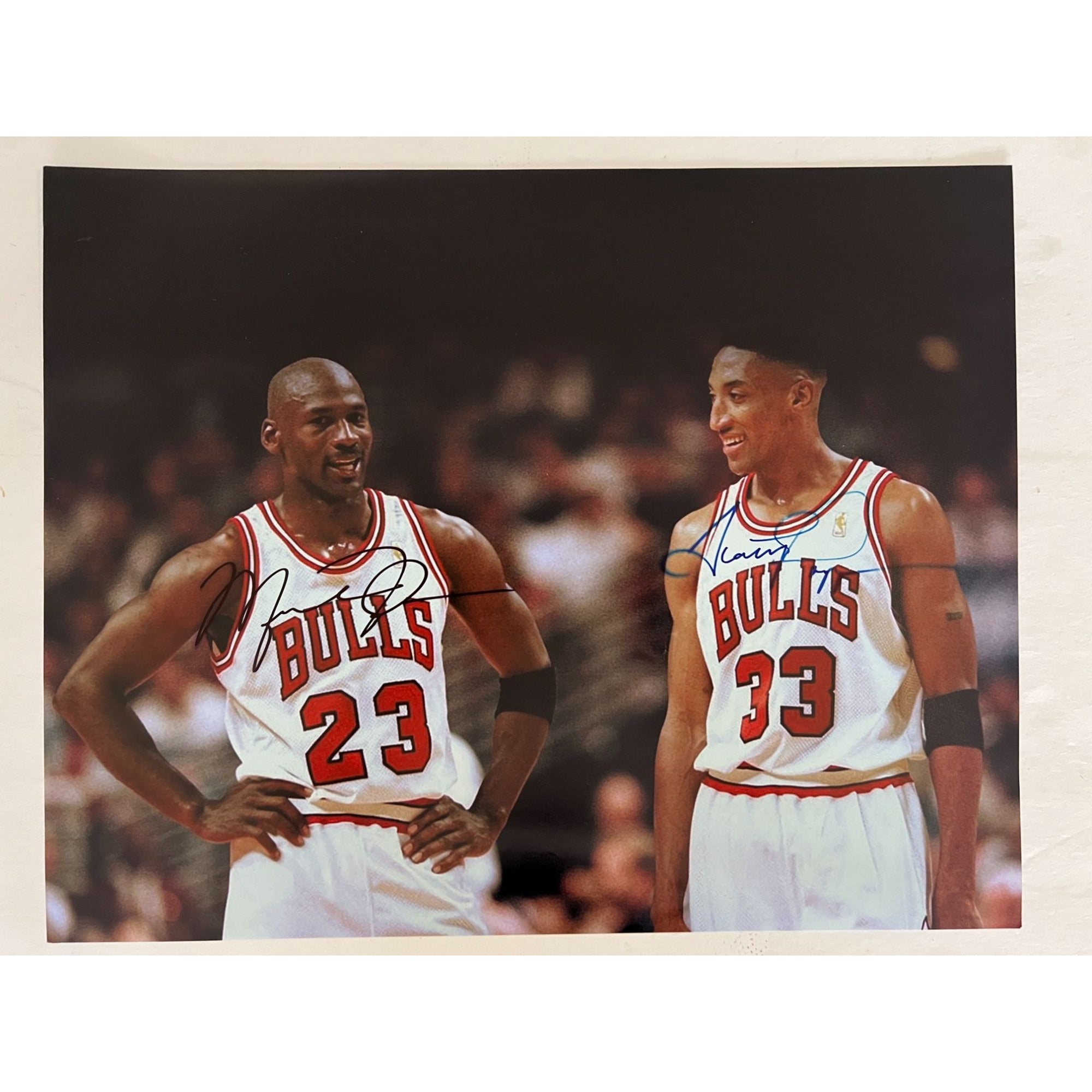 Chicago Bulls Michael Jordan and Scottie Pippen 16x20 photo signed with proof