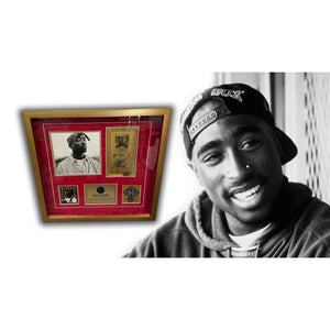 Tupac Shakur Soul Train Music Awards ticket signed framed 21x21.5"