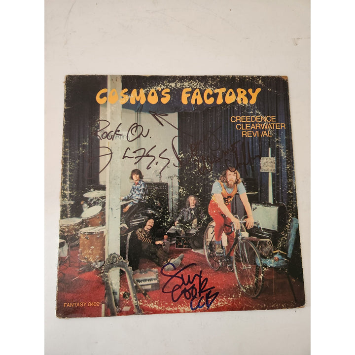 John Fogerty Doug Clifford Stu cook Creedence Clearwater Revival Cosmos Factory LP signed with proof