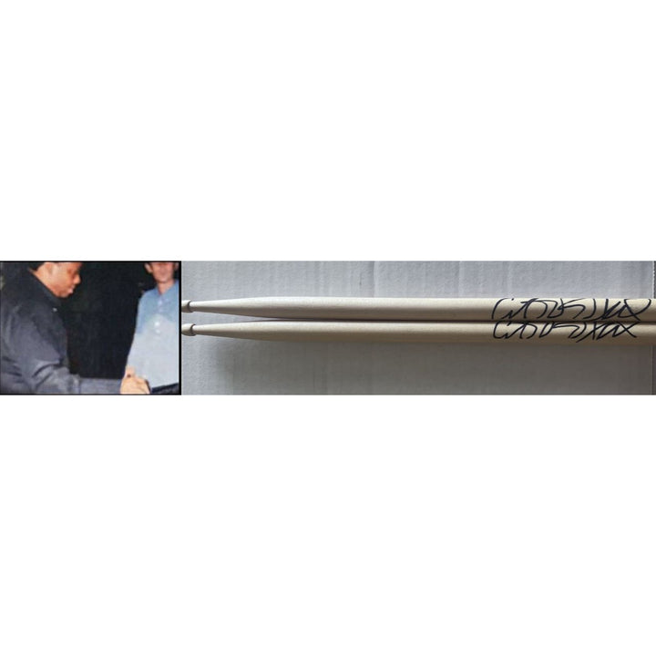 Carter Beauford drummer of the Dave Matthews Band drumsticks (2) signed with proof