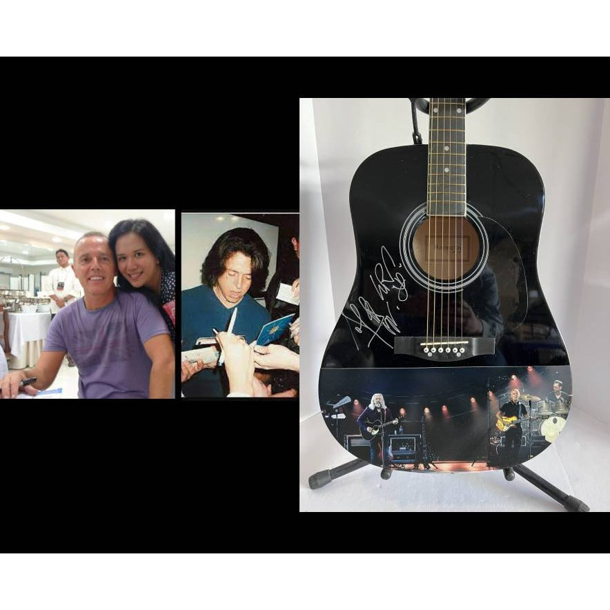 Tears for fears full-size black acoustic one of a kind guitar signed with proof