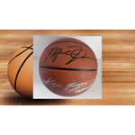 Load image into Gallery viewer, Kobe Bryant inscribed black mamba with Michael Jordan Spalding Adam Silver NBA full size basketball signed with proof
