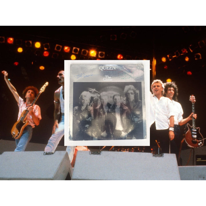 Freddie Mercury Brian May John Deacon Roger Taylor Queen "The Game" original LP signed with proof.
