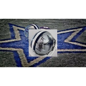 Dak Prescott Dallas Cowboys Riddell mini helmet signed with proof