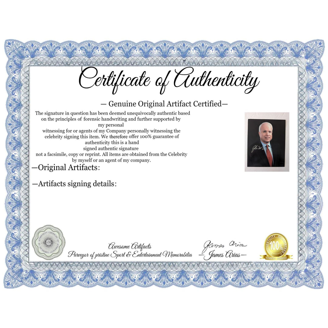 Senator John McCain 8x10 photo signed with proof Awesome Artifacts